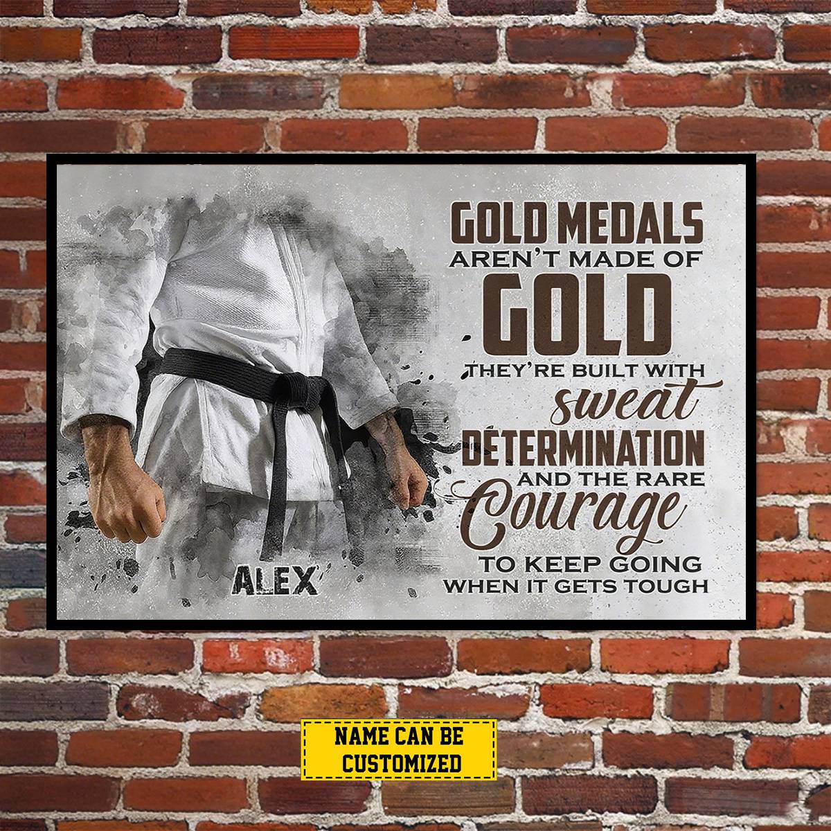 Custom Jiu Jitsu Canvas Print for Boyfriend with personalized design details for meaningful gifting image 7