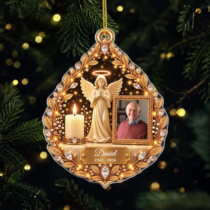Guardian Angel Personalized Acrylic Ornament - Photo Memorial Keepsake Gift for Family