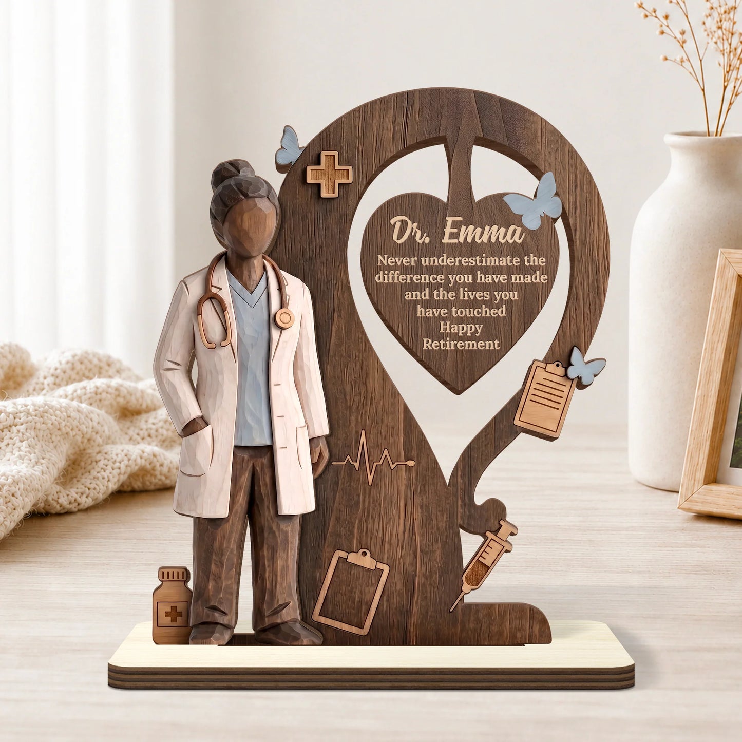 Personalized Doctor Retirement Plaque personalization view for Nurse