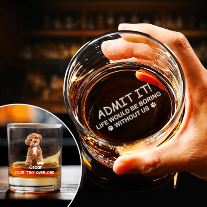 Custom Dog Photo Whiskey Glass personalization view for Dog Lovers