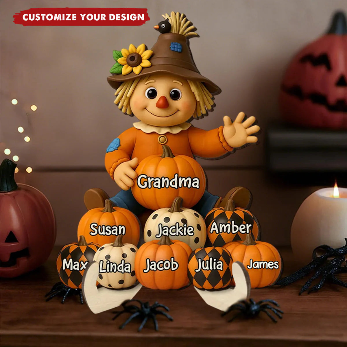 Personalized Grandma Fall Pumpkin Plaque personalization view for Grandma
