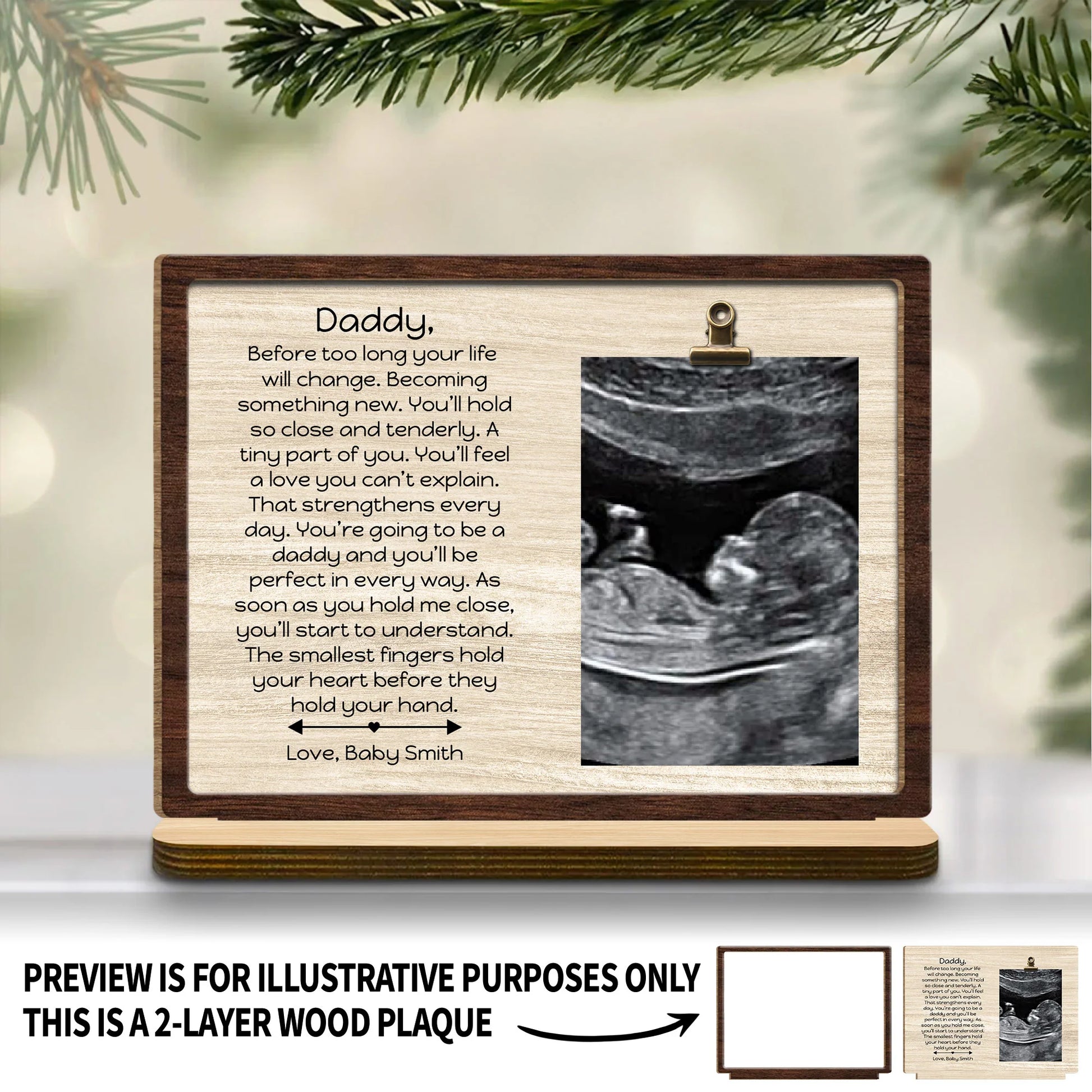 Personalized New Dad Wood Plaque for Dad with personalized design details for meaningful gifting image 7