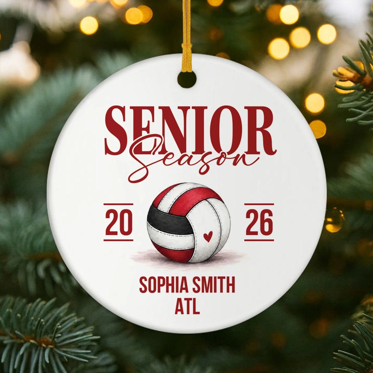 Senior Season Volleyball Personalized Ceramic Ornament - Athlete Graduation Keepsake