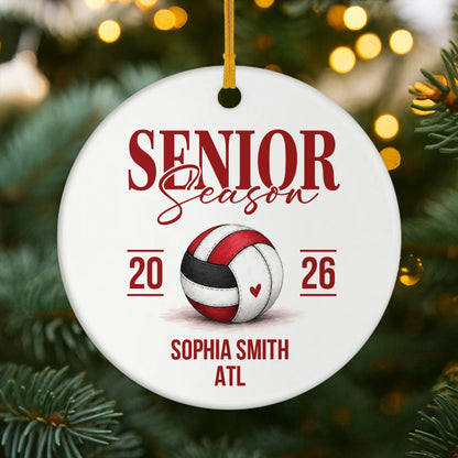 Senior Season Volleyball Personalized Ceramic Ornament - Athlete Graduation Keepsake