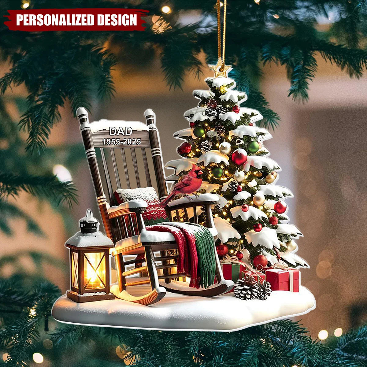 Christmas in Heaven Personalized Acrylic Ornament - Custom Memorial Keepsake Gift for Family