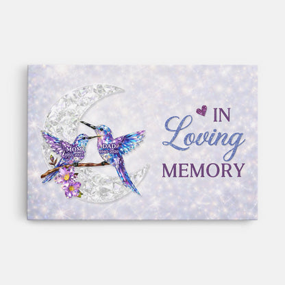 In Loving Memory Hummingbird Canvas / Poster - Personalized Memorial Wall Art for Loss of Parents
