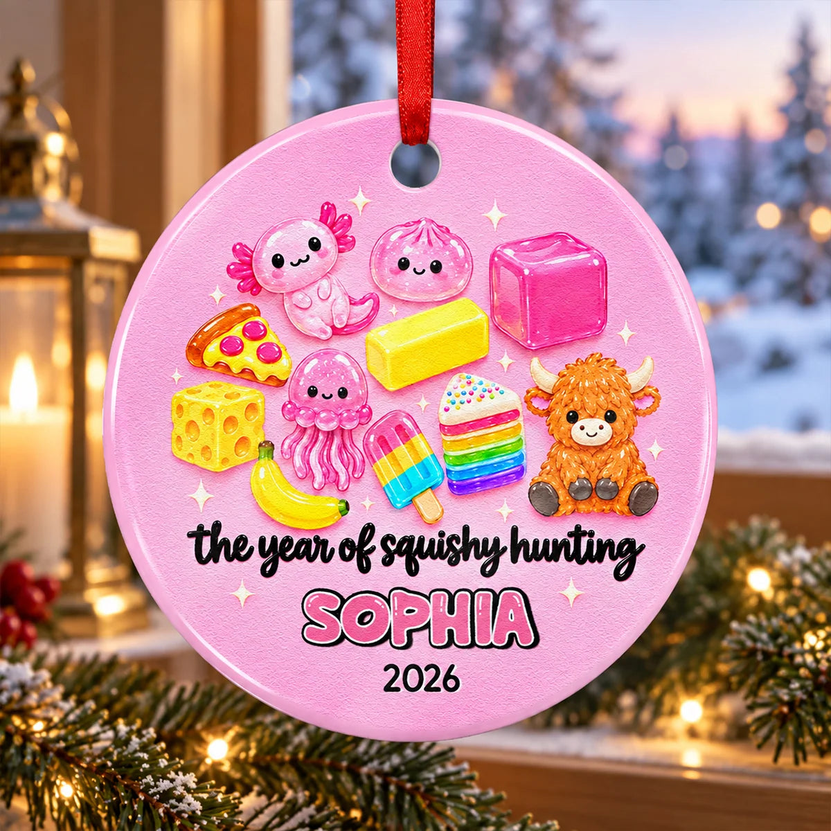 The Year of Squishy Hunting Personalized Ceramic Ornament - Custom Kids Christmas Keepsake Gift