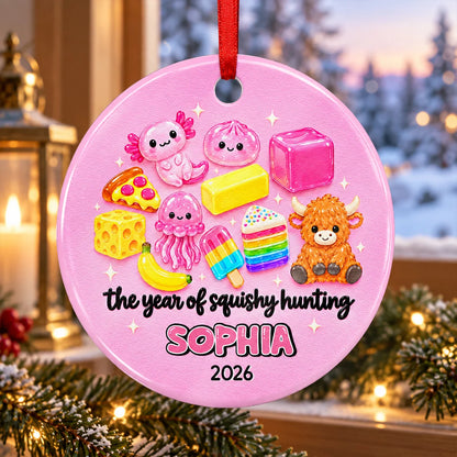 The Year of Squishy Hunting Personalized Ceramic Ornament - Custom Kids Christmas Keepsake Gift