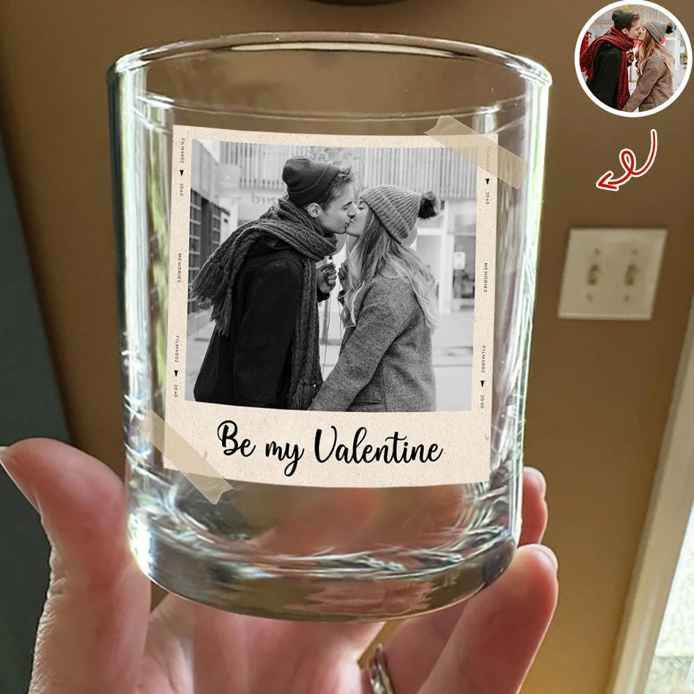Together Forever Personalized Whiskey Glass for Husband - Custom Photo Rocks Glass Valentine Gift