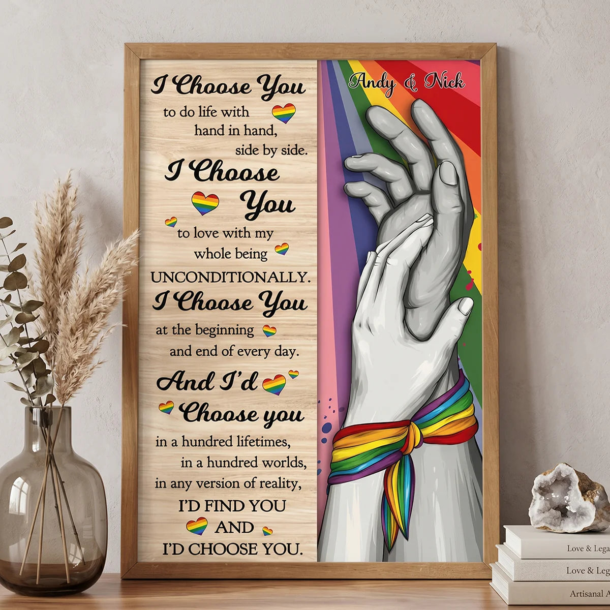 Custom Lgbtq Couple Canvas Poster personalization view for Couples