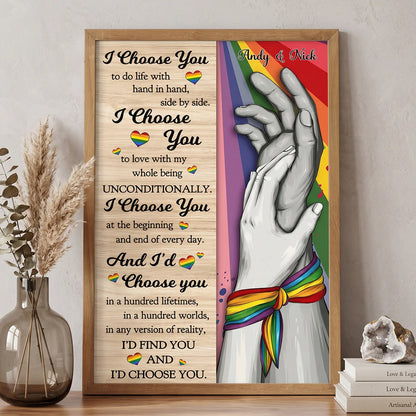 Custom Lgbtq Couple Canvas Poster personalization view for Couples