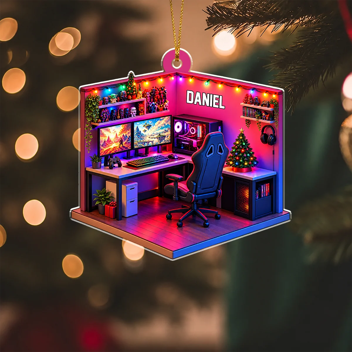 Gaming Room Setup Decor - Custom Gamer Christmas Gift - Gamer Boy Ornament c98ba27e-48de-4fb9-9d67-79011b3afcc9-1.png