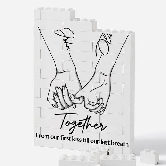 From Our First Kiss To Our Last Breath - Personalized Building Brick Keepsake for Couples