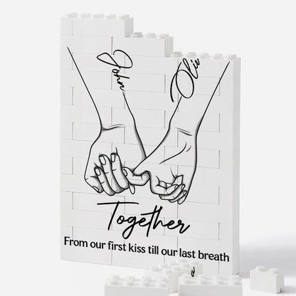 From Our First Kiss To Our Last Breath - Personalized Building Brick Keepsake for Couples