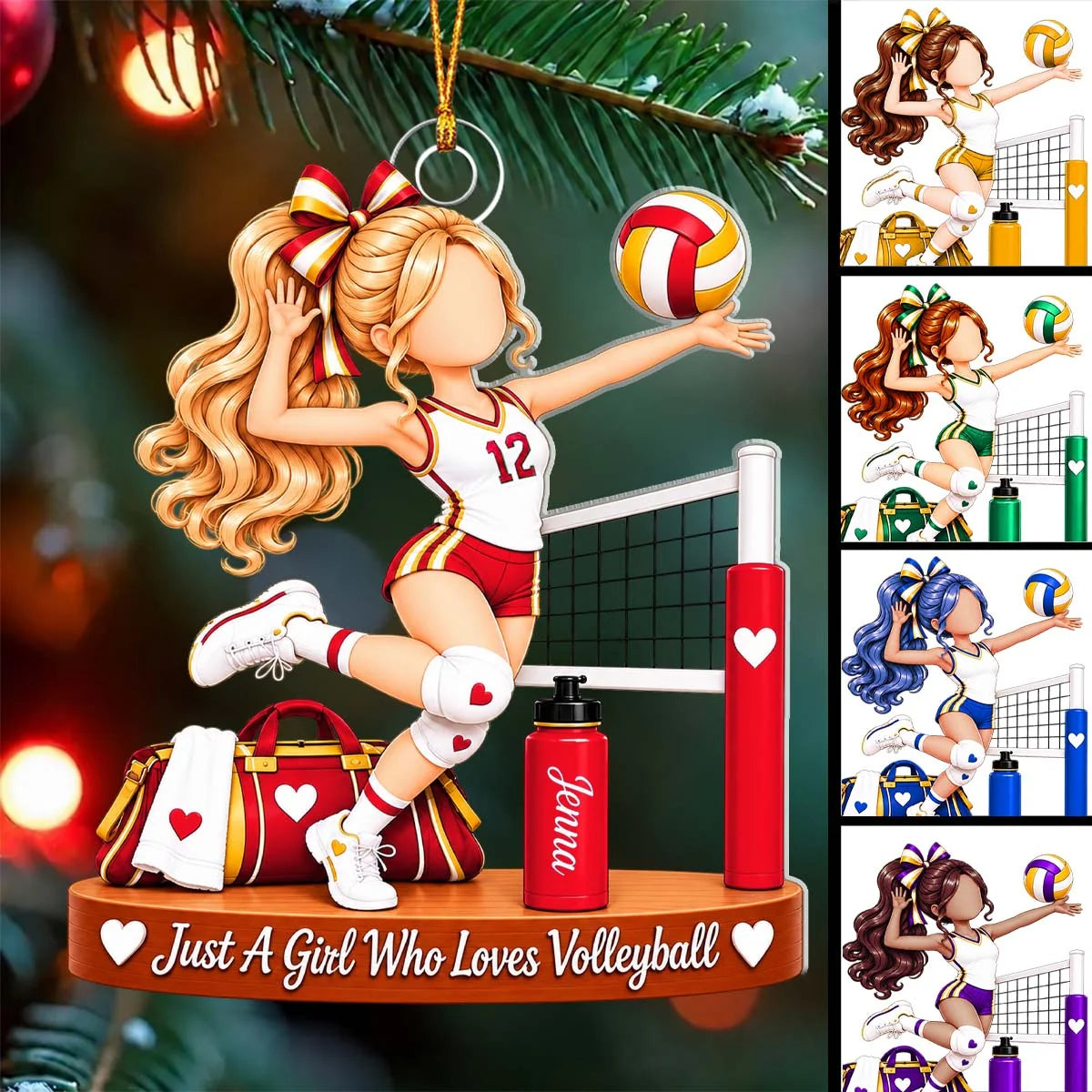 Just A Girl Who Loves Volleyball Personalized Acrylic Ornament - Christmas Keepsake for Daughter