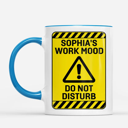 "Work Mood Do Not Disturb" Personalized Funny Office Coffee Mug - Custom Ceramic Gift for Coworkers & Boss