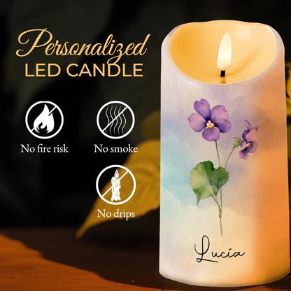 Led Candle material and size view - Personalized Granddaughter Led Candle