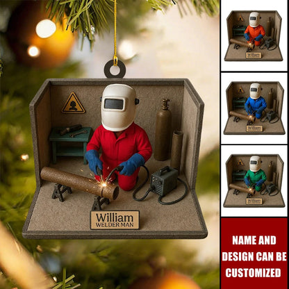 Welder Personalized Acrylic Ornament - Custom Name Gift for Welder