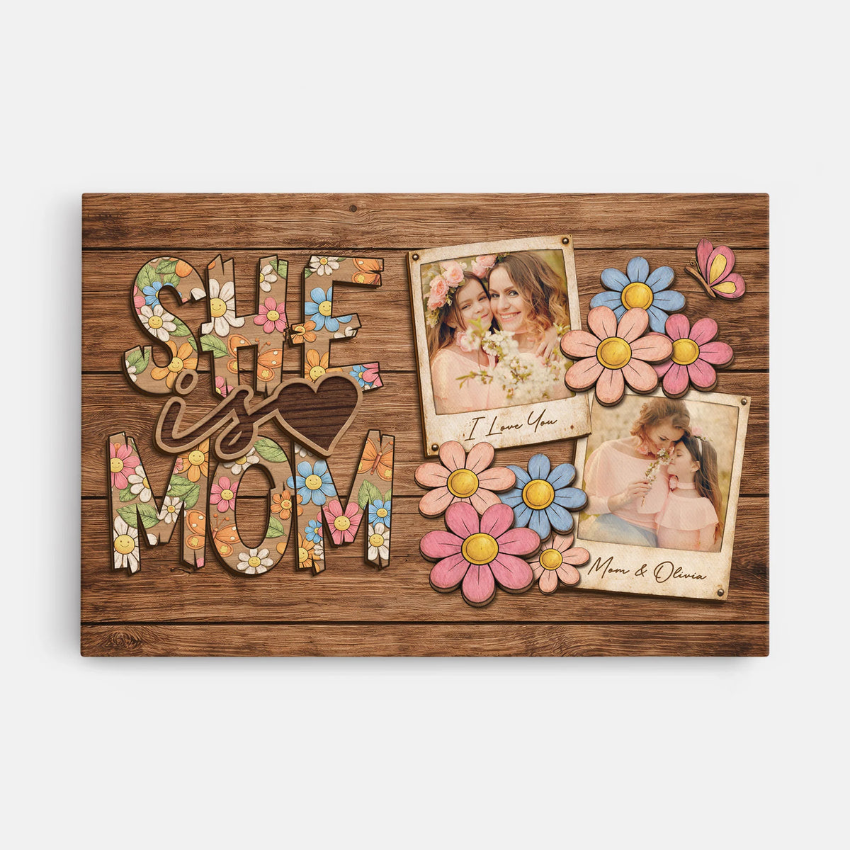 She Is Mom Personalized Canvas / Poster - Custom Photo Keepsake Gift