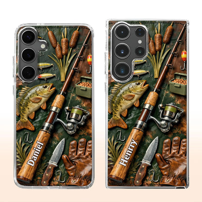 A Perfect Day Fishing Rod and Bass Fish Design