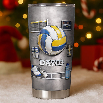 Tumbler material and size view - Personalized Volleyball Tumbler