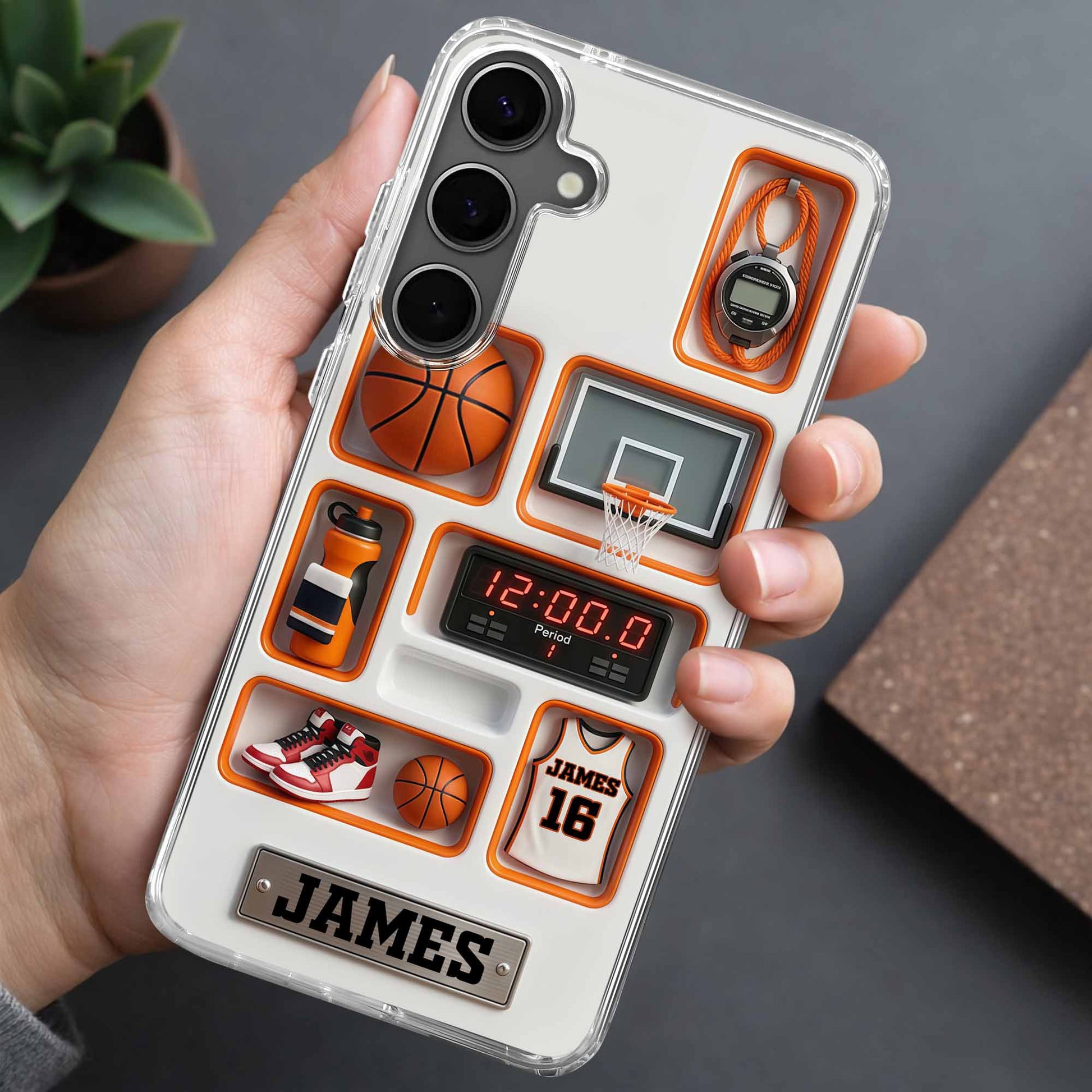 Personalized Basketball Phone Case - Custom Jersey & Hoop Sports Gift for Basketball Lovers