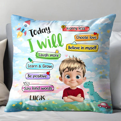 Today I Will Laugh More, Learn & Grow With Boy And Dinosaur