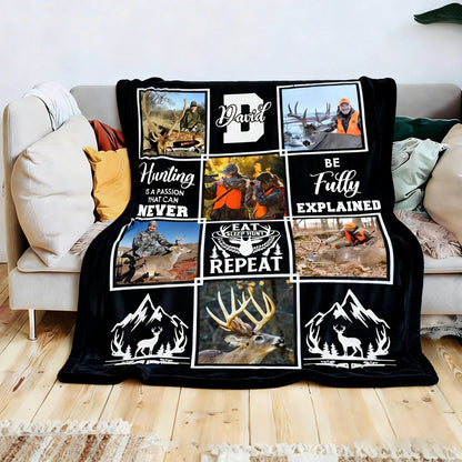 Blanket material and size view - Personalized Deer Hunting Blanket