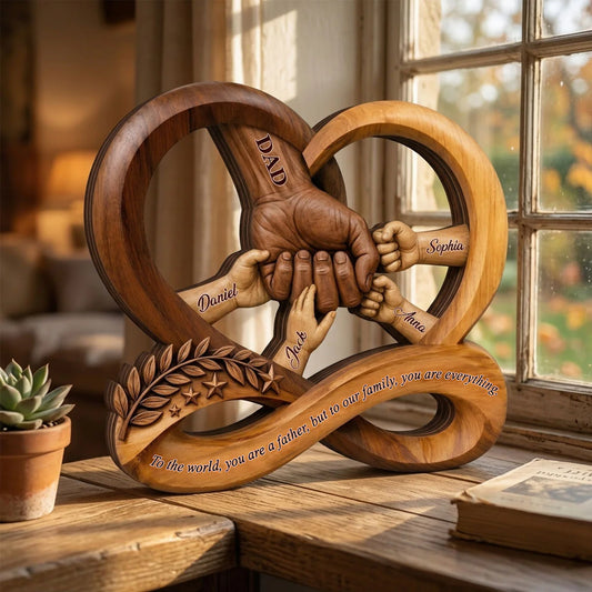 Custom Dad Wooden Block for Dad with personalized design details for meaningful gifting