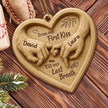 Custom Couples Ornament for Wife with personalized design details for meaningful gifting