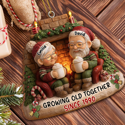 Growing Old Together Personalized Wood Ornament - Couples Christmas Holiday Gift