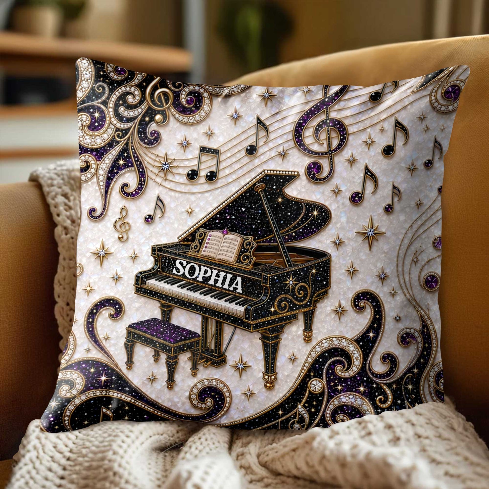 Custom Music Lovers Pillow for Best Friends with personalized design details for meaningful gifting image 9