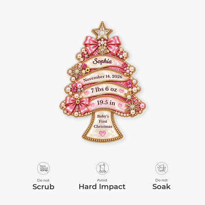 Tiny Miracle Personalized Baby's First Christmas Acrylic Ornament - Keepsake for New Parents