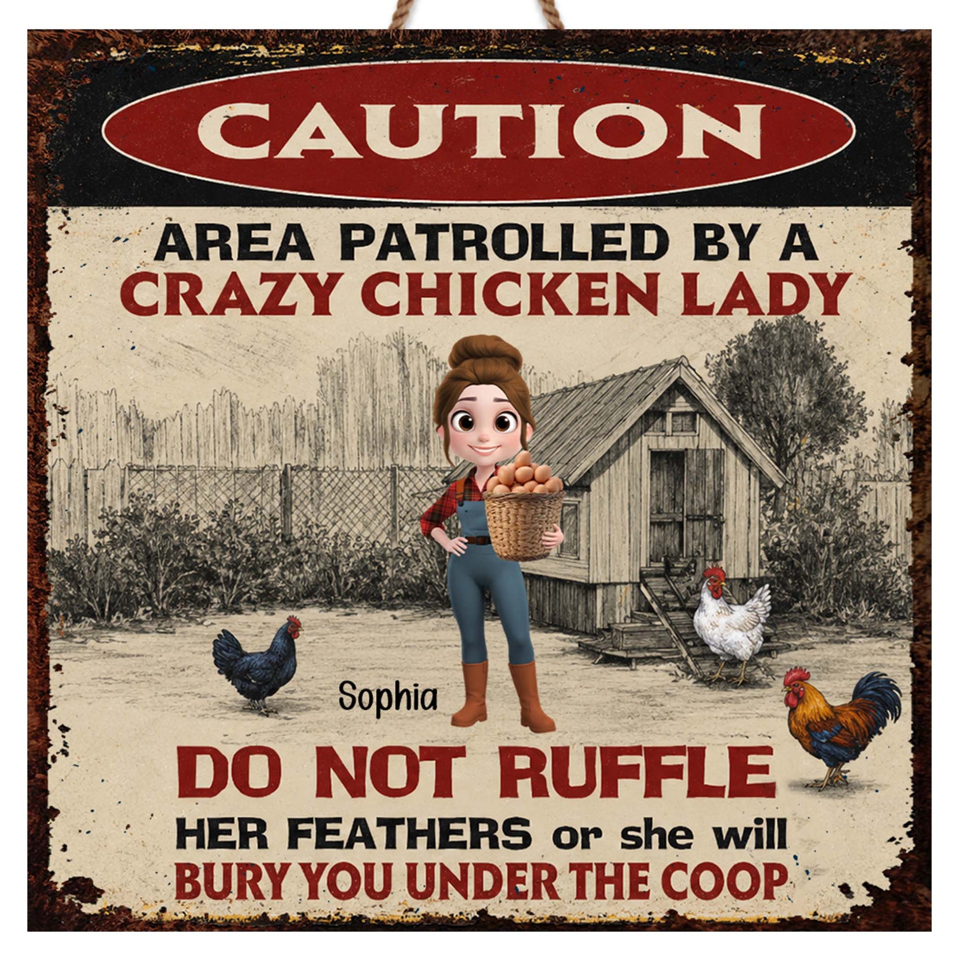 Personalized chicken lady wood sign with custom name quote for farm lovers and chicken coop wall decor image 7