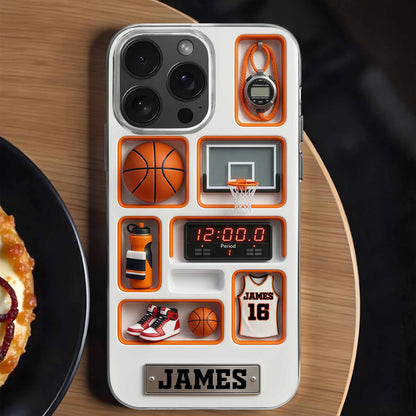 Personalized Basketball Phone Case - Custom Jersey & Hoop Sports Gift for Basketball Lovers