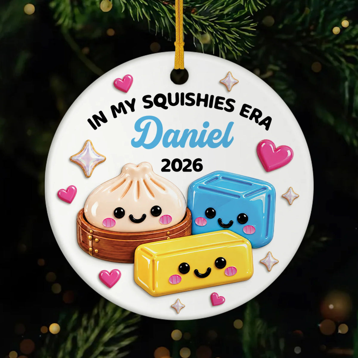 In My Squishies Era Personalized Ceramic Ornament - Cute Custom Christmas Keepsake Gift for Kids