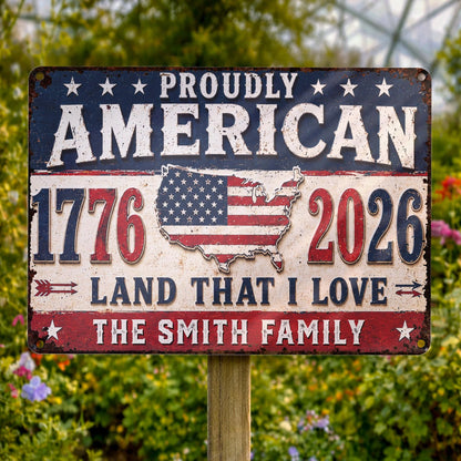 Custom Patriotic Family Metal Sign for Family with personalized design details for meaningful gifting image 7