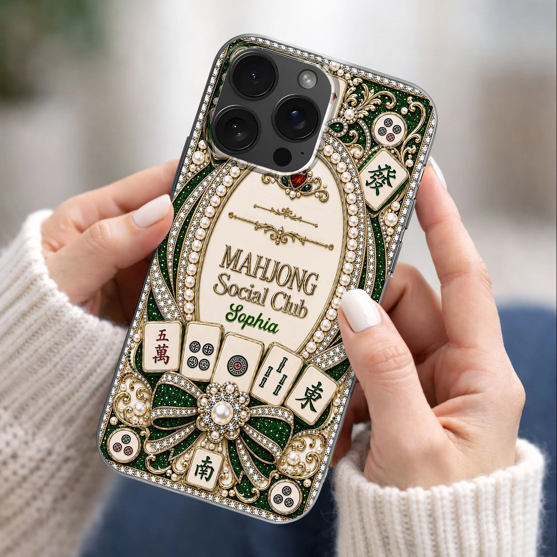 Phone Case material and size view - Personalized Mahjong Clear Phone Case