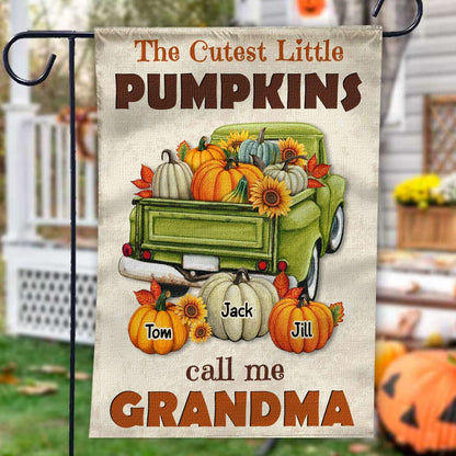 Cutest Little Pumpkins Call Me Grandma - Personalized Garden Flag Fall Decor