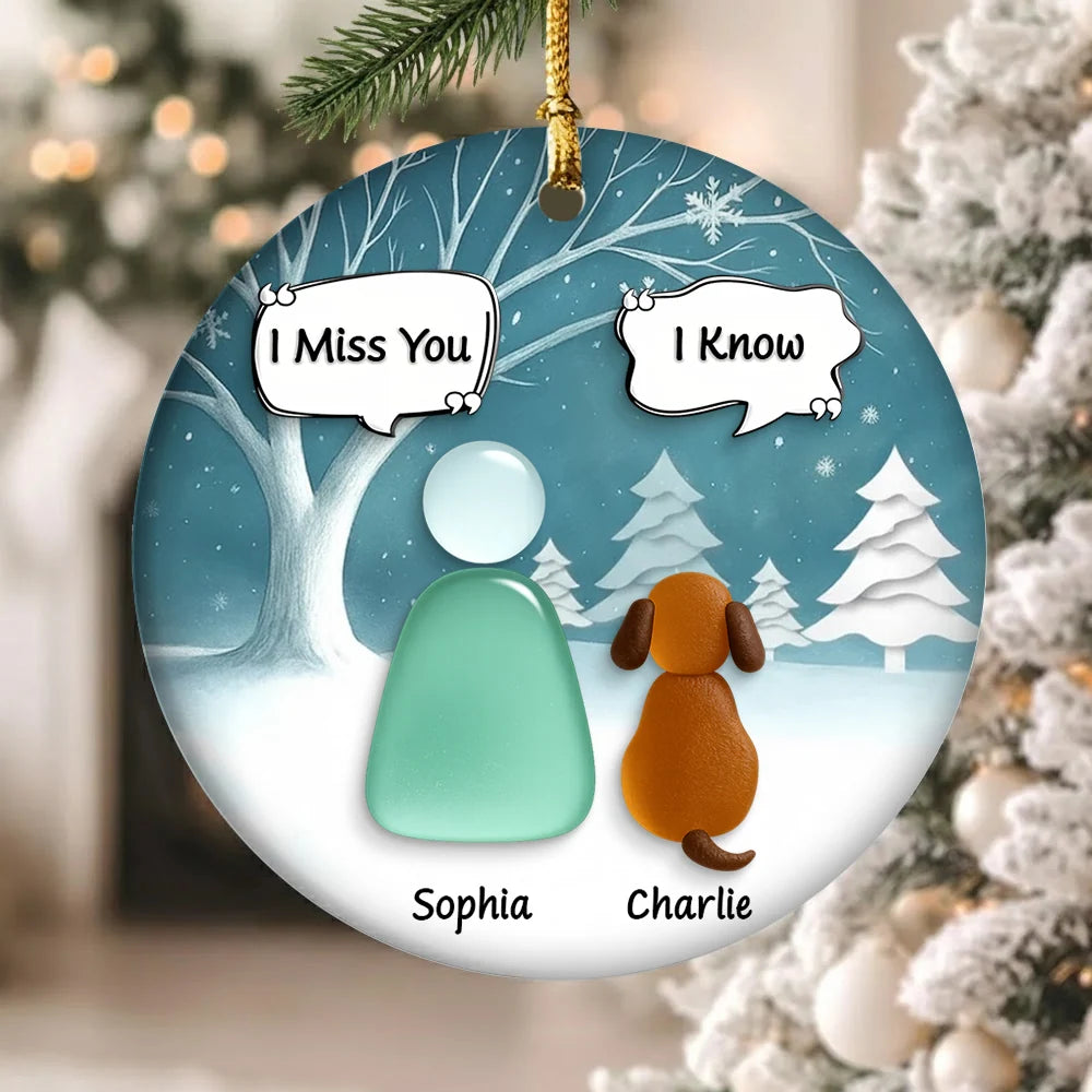 I Still Talk About You I Love You, Personalized Custom 3D Effect Heart Ceramic Ornament, Memorial Gift For Dog Lovers T1807