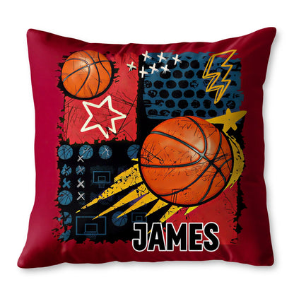 Personalized basketball pillow with custom name James and stars design for sports room decor image 9