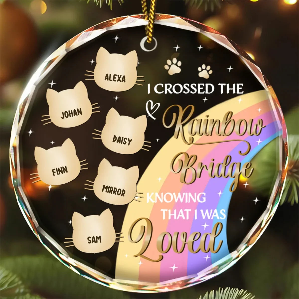 I Crossed The Rainbow Bridge Memorial Pet - Personalized Circle Glass Ornament 9047bd4a-b195-498e-b364-6b2d863716c8-6.png