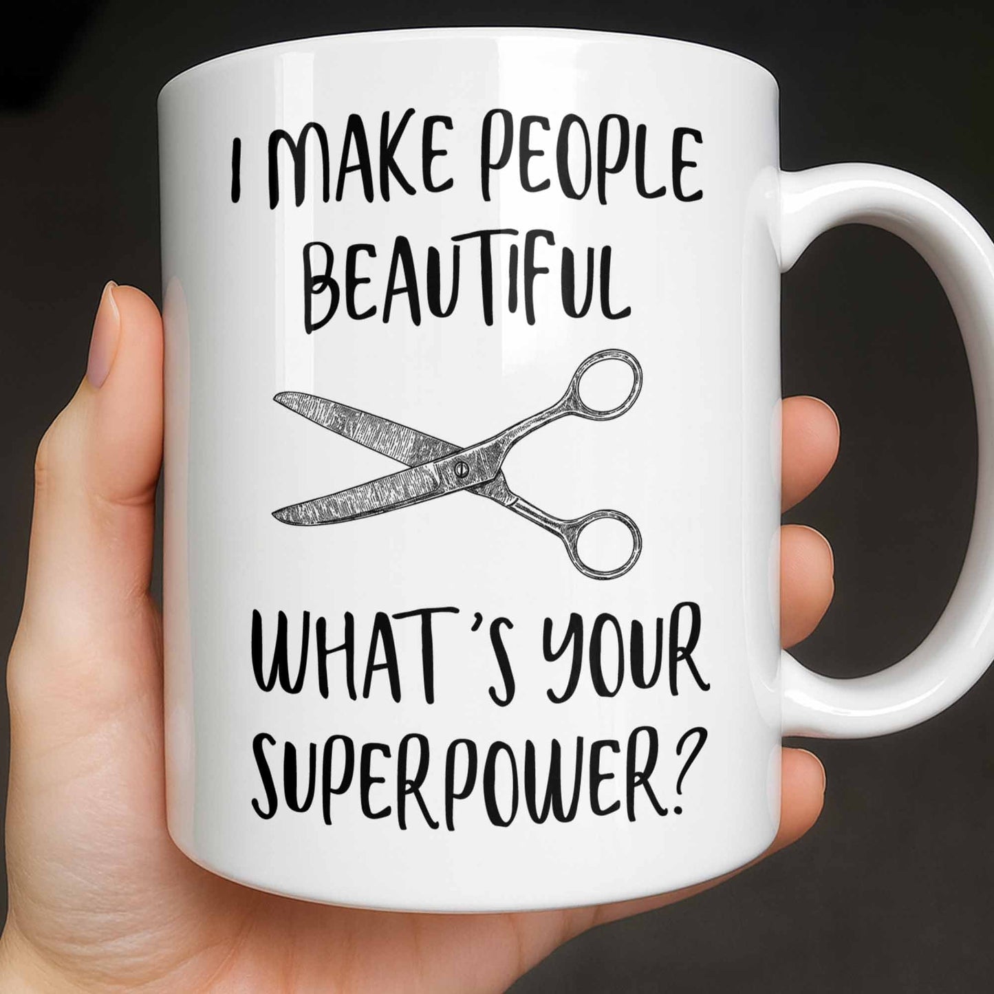 Personalized hair stylist mug featuring Hairapist definition and floral scissors design for hairdresser gifts image 6