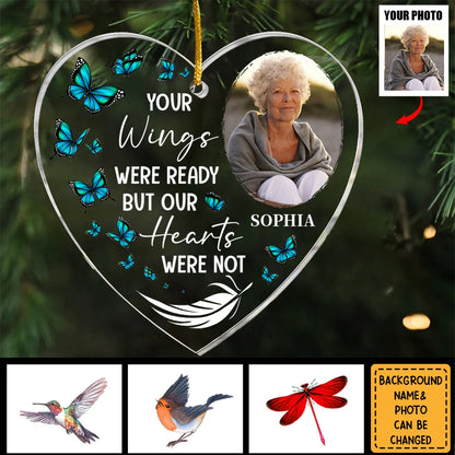"Always On My Mind" Custom Photo Acrylic Ornament - Personalized Memorial Keepsake Gift for Loss of Loved One