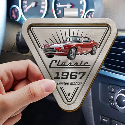 Car Hanger material and size view - Custom Photo Classic Car Visor Clip