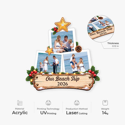 "Making Memories Together" Personalized Family Photo Christmas Tree Acrylic Ornament - Keepsake Gift for Family
