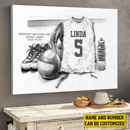 Personalized Volleyball Team Canvas personalization view for Daughter/Granddaughter