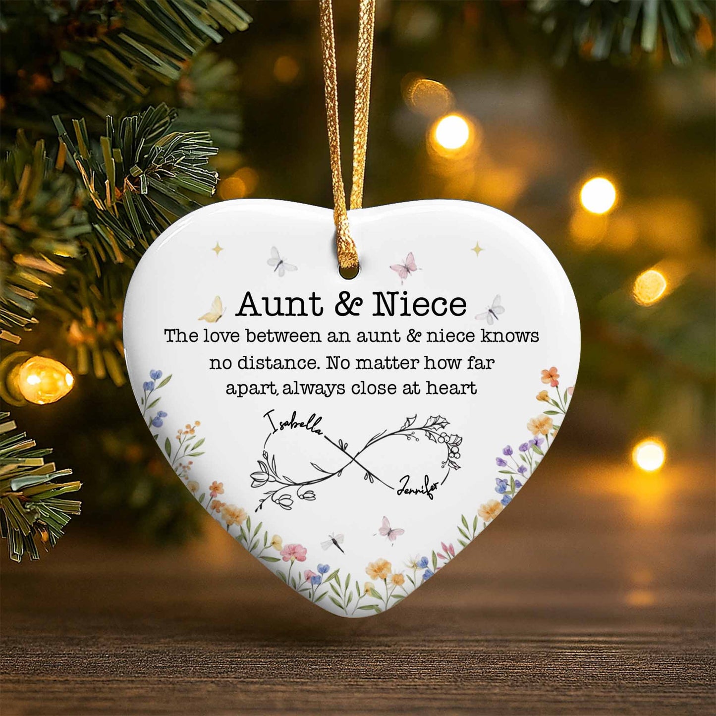 The Love Between An Aunt & Niece, Flowers And Hearts