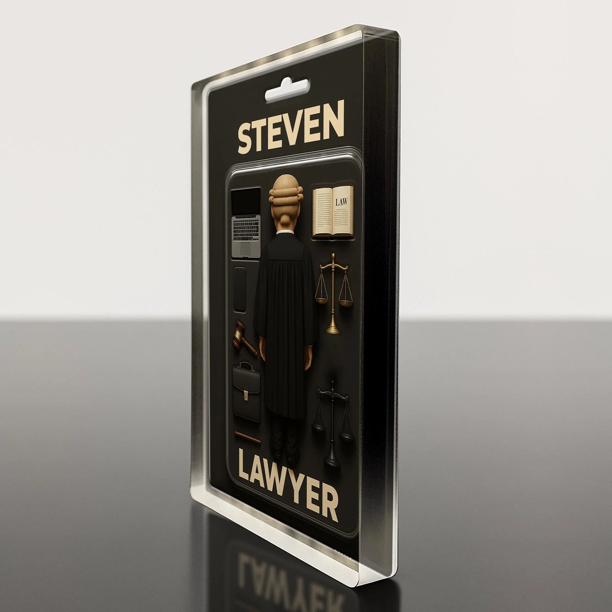 Plaque material and size view - Personalized Lawyer Acrylic Plaque