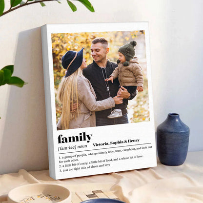 Family Definition Custom Photo Canvas / Poster - Personalized Wall Art Keepsake for Mom and Dad